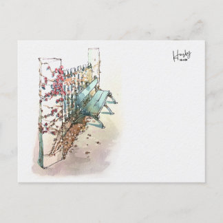 10 : A bench with ivy Postcard