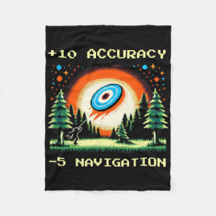 +10 Accuracy –5 Navigation Pixel Disc Golf Gamer  Fleece Blanket