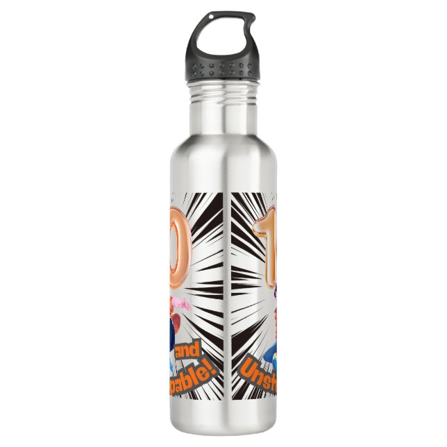 10 and Unstoppable Boys’ Birthday 710 Ml Water Bottle (Front)