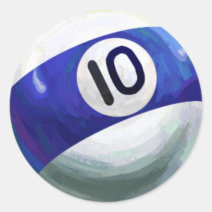 10 Ball Classic Round Sticker