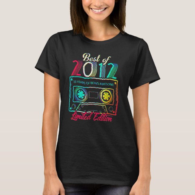 10 Birthday  Best Of 2012 10 Year Of Being Awesome T-Shirt (Front)