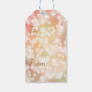 10 Bokeh Gift Tags, Pale Blush Pink Blurry Lights Gift Tags