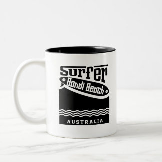 10 bondi beach surfer blank Two-Tone coffee mug
