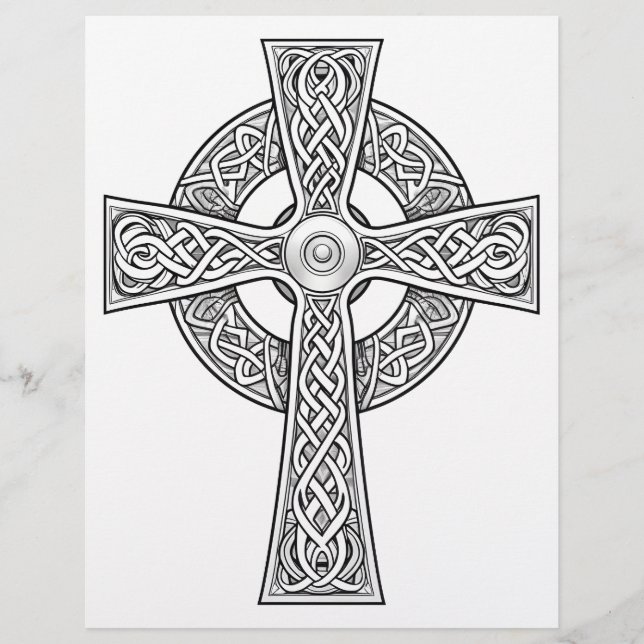 10 Celtic Cross Colouring Pages Custom Letterhead (Front)