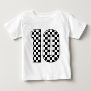 10 chequered auto racing number baby T-Shirt