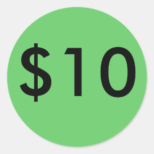 $10 CLASSIC ROUND STICKER