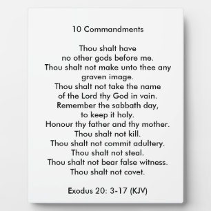 10 Commandments 8 x 10 Tabletop Photo Plaque