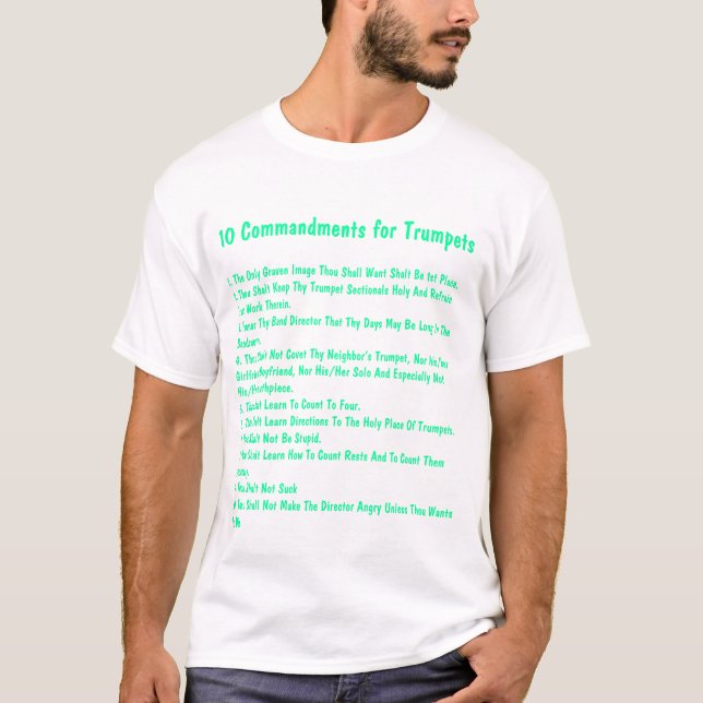 10 Commandments for Trumpets T-Shirt (Front)
