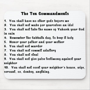 10 Commandments in a cool modern font Mouse Mat