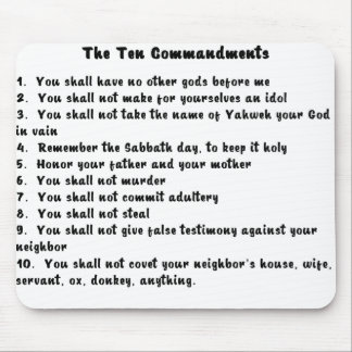 10 Commandments in a cool modern font Mouse Mat