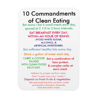 10 Commandments of Clean Eating Magnet