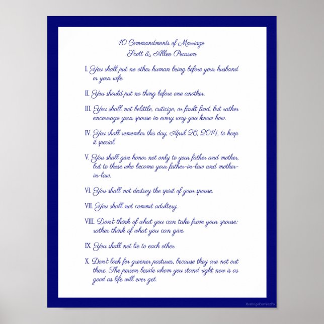 10 Commandments of Marriage Poster (Front)