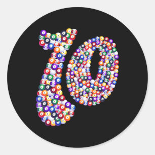 10 Composed Of Billiard Pool Table Classic Round Sticker