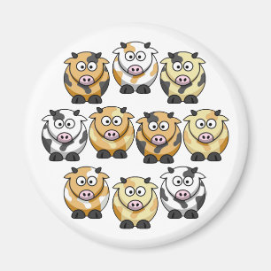 10 Cow Round Magnet