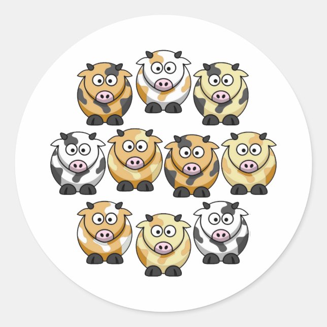 10 Cow Small Sticker (Front)