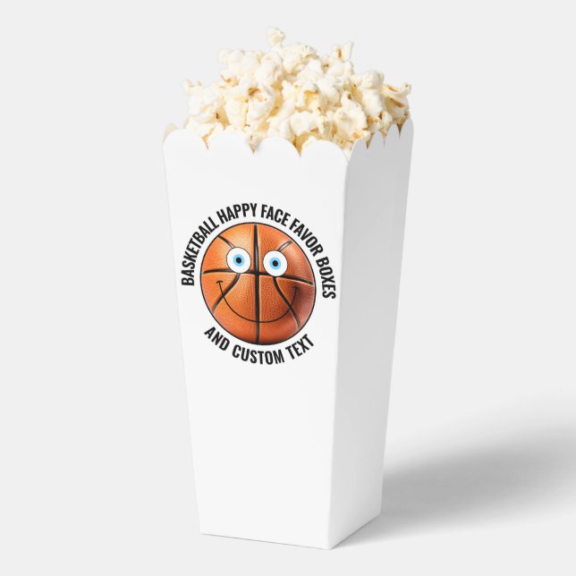 10 Custom Basketball BLUE EYES Happy Face Popcorn Favour Box (Popped)
