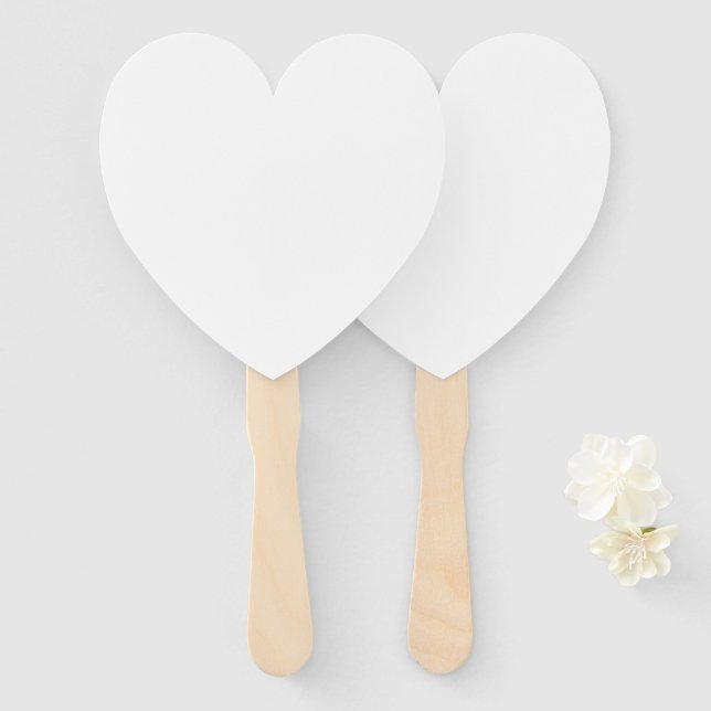 10 Custom Personalised Heart Wedding Program Fans (Front and Back)