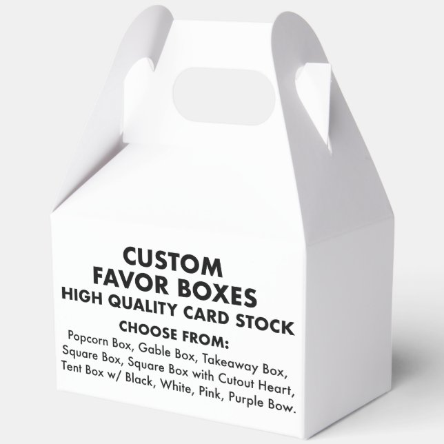 10 Custom Personalised Large Gable Favour Boxes (Front)