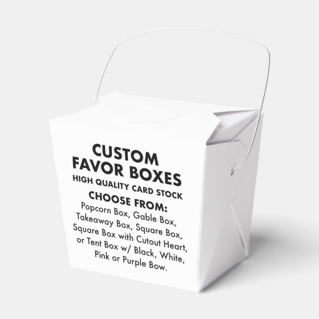 10 Custom Personalised Small Take Out Favour Boxes (Front Side)