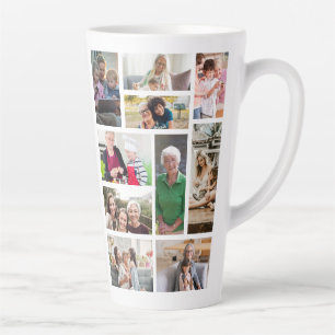 10 Custom Photo Collage Latte Mug