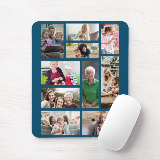 10 Custom Photo Collage Mouse Mat (With Mouse)