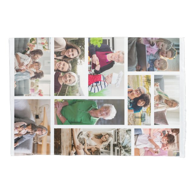 10 Custom Photo Collage Pillowcase (Front)