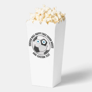 10 Custom Soccer Ball BLUE EYES Happy Face Popcorn Favour Box