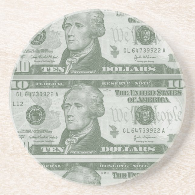 10 Dollar Bill Coaster (Front)