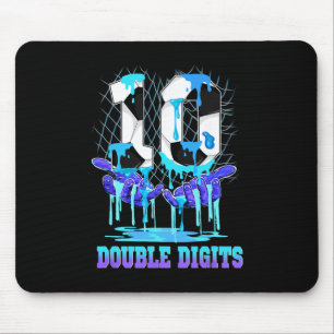 10 Double Digits 10th Birthday Boy Soccer Ice Drip Mouse Mat