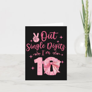 10 Double Digits 10th Birthday Coquette 10 Year Ol Card
