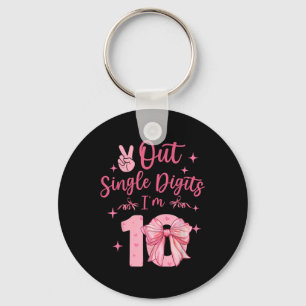 10 Double Digits 10th Birthday Coquette 10 Year Ol Key Ring