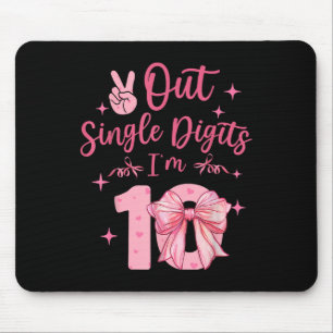 10 Double Digits 10th Birthday Coquette 10 Year Ol Mouse Mat