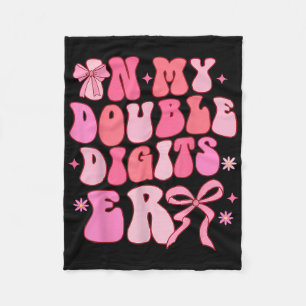10 Double Digits 10th Birthday Girl Coquette 10 Ye Fleece Blanket