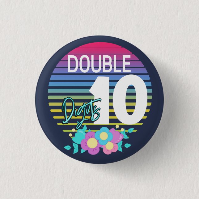10 Double Digits Birthday Girl 3 Cm Round Badge (Front)