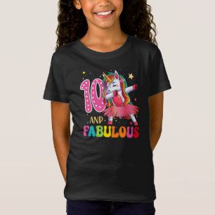 10 & Fabulous Unicorn 10th Birthday Shirt 