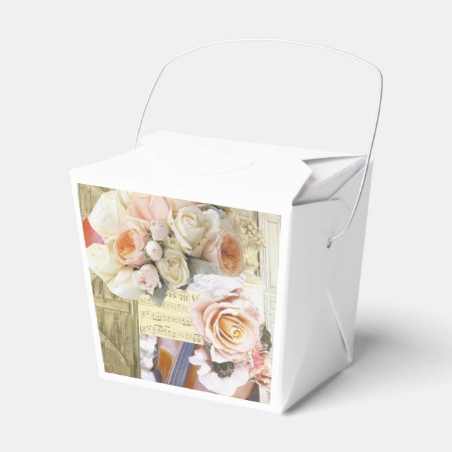10 Favour Boxes with Pastel Roses (Front Side)