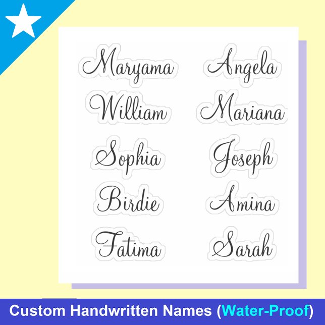 10 First Names | Modern Calligraphy Stickers  (Custom Calligraphy Name Stickers)