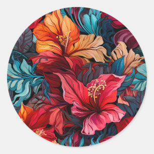 #10 Floral Pattern Classic Round Sticker