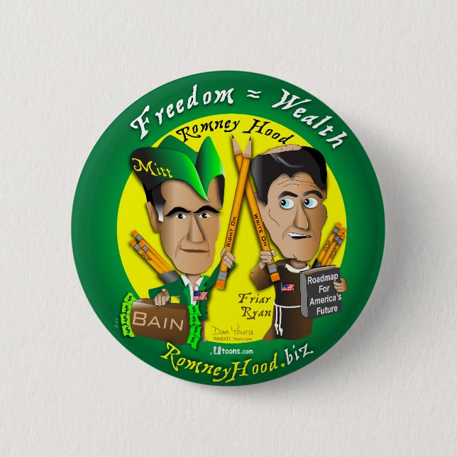 10. Freedom = Wealth 6 Cm Round Badge (Front)