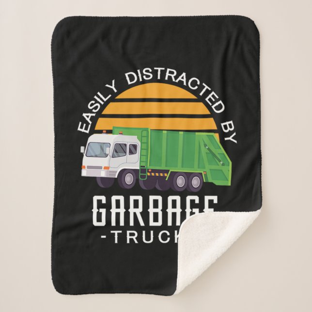 10.Garbage Truck for a Garbage Trucks Fan Sherpa Blanket (Front)