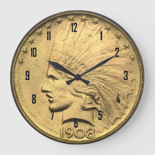 $10 GOLD PIECE LARGE CLOCK