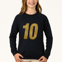 #10 in Faux Gold 10th BIRTHDAY T-shirt