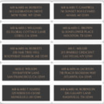 10 Individual Guest Name Address Mystical Black<br><div class="desc">10 Individual Guest Name Address Mystical Black Gold Wedding Stickers features 10 stickers with your individual guest name and address on each sticker in gold script on a black background. Also perfect for Christmas and Holiday cards, party invitations, thank you cards and office mail outs. Simply edit the text in...</div>