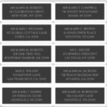 10 Individual Guest Name Address Mystical Black<br><div class="desc">10 Individual Guest Name Address Mystical Black Silver Wedding Stickers features 10 stickers with your individual guest name and address on each sticker in silver script on a black background. Also perfect for Christmas and Holiday cards, party invitations, thank you cards and office mail outs. Simply edit the text in...</div>