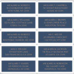 10 Individual Guest Name Address Mystical Blue<br><div class="desc">10 Individual Guest Name Address Mystical Blue Gold Wedding Stickers features 10 stickers with your individual guest name and address on each sticker in gold script on a dark navy blue background. Also perfect for Christmas and Holiday cards, party invitations, thank you cards and office mail outs. Simply edit the...</div>