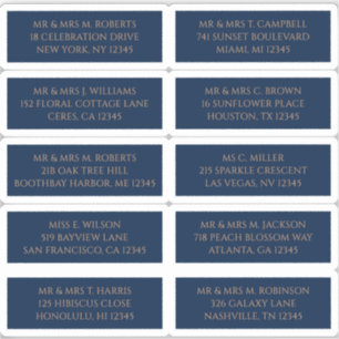 10 Individual Guest Name Address Mystical Blue