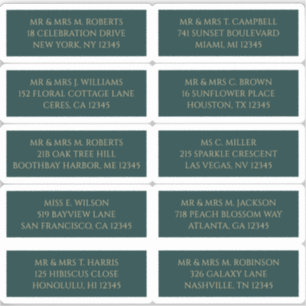 10 Individual Guest Name Address Mystical Green
