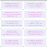 10 Individual Guest Name Address Mystical Lavender<br><div class="desc">10 Individual Guest Name Address Mystical Lavender Pink Wedding Stickers features 10 stickers with your individual guest name and address on each sticker in pink script on a pastel lavender background. Also perfect for Christmas and Holiday cards, party invitations, thank you cards and office mail outs. Simply edit the text...</div>