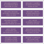10 Individual Guest Name Address Mystical Purple<br><div class="desc">10 Individual Guest Name Address Mystical Purple Gold Wedding Stickers features 10 stickers with your individual guest name and address on each sticker in gold script on a purple background. Also perfect for Christmas and Holiday cards, party invitations, thank you cards and office mail outs. Simply edit the text in...</div>