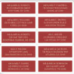 10 Individual Guest Name Address Mystical Red<br><div class="desc">10 Individual Guest Name Address Mystical Dark Red Gold Wedding Stickers features 10 stickers with your individual guest name and address on each sticker in gold script on a dark red background. Also perfect for Christmas and Holiday cards, party invitations, thank you cards and office mail outs. Simply edit the...</div>